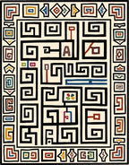 Bold Geometric Maze Pattern Rug