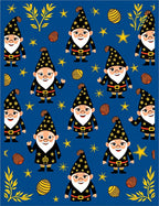Whimsical Gnome Stars Blue Rug