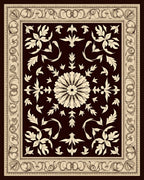 Ornate Floral Border With Centerpiece Rug
