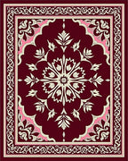 Elegant Floral Medallion Border Rug