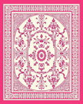 Elaborate Pink Floral Central Medallion Design Rug
