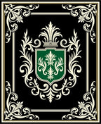 Heraldic Crest With Ornate Flourish Design Rug