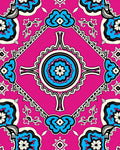 Bold Fuchsia Floral Medallion Pattern Rug