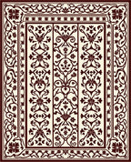 Elegant Floral Vine Blossom Pattern Rug