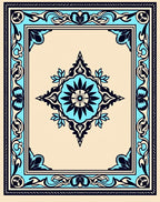Elegant Blue Floral Medallion Rug