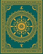 Golden Sun and Moon Mandala Rug