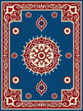 Intricate Ivory Red Floral Medallion Rug
