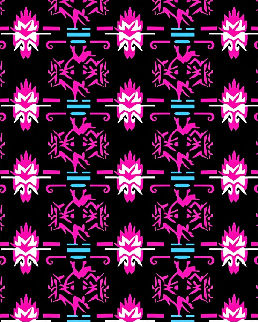 Bold Pink 2 Tone Geometric Pattern Rug