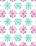 Pink Teal Starburst Snowflake Repeat Rug