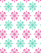 Pink Teal Starburst Snowflake Repeat Rug