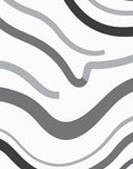 Abstract Gray Wave Pattern Rug