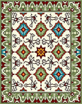 Ornate Floral Geometric Tiled Design Rug