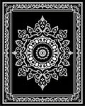 Intricate Mandala Floral Black White Rug