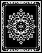 Intricate Mandala Floral Black White Rug