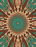 Radiant Sunburst Wood Grain Pattern Rug