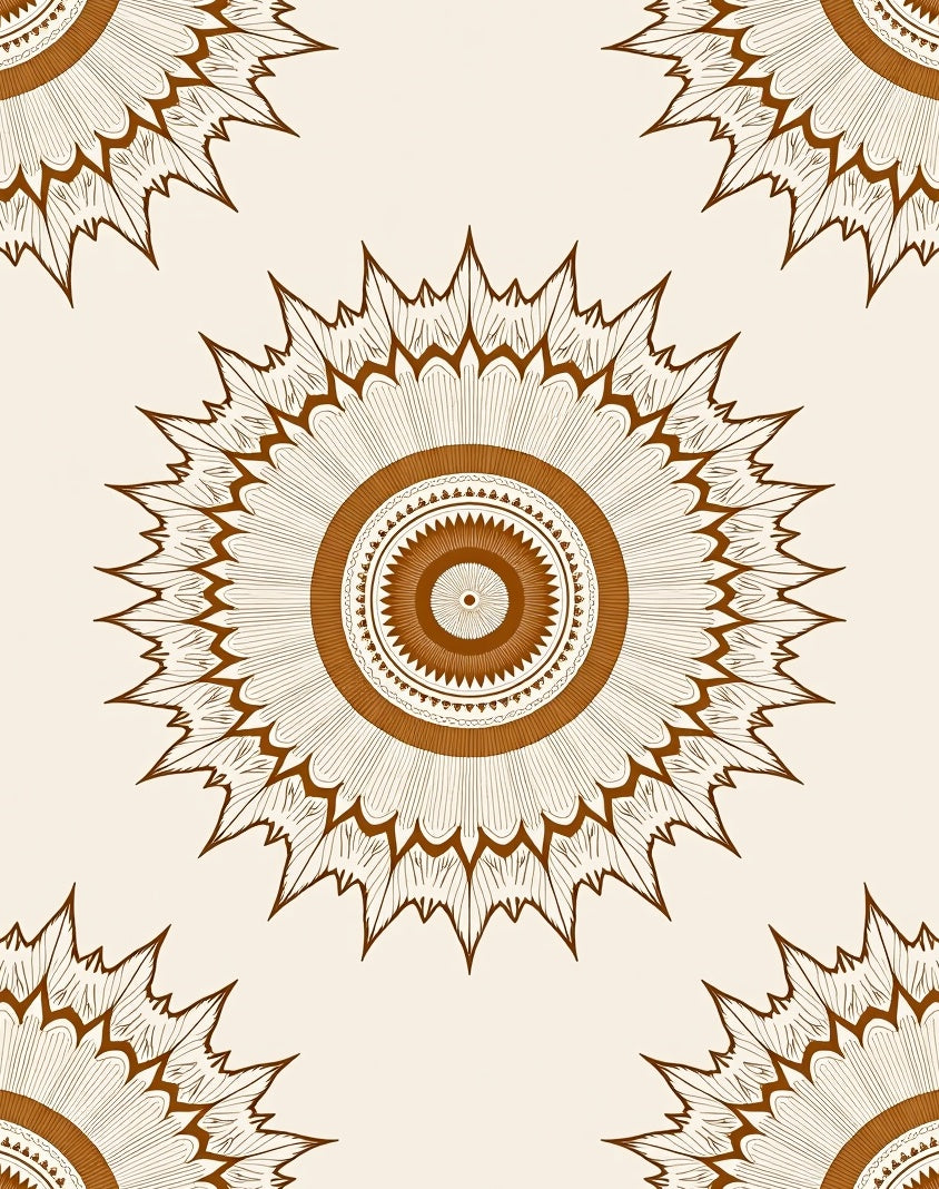 Radial Sunburst Ethnic Pattern Rug