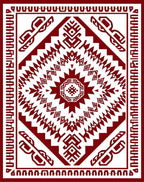 Bold Red Tribal Geometric Pattern Rug
