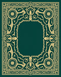Ornate Golden Floral Border Design Rug