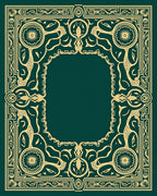 Ornate Golden Floral Border Design Rug