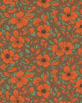 Vintage Orange Floral Pattern Rug
