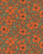 Vintage Orange Floral Pattern Rug
