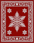 Crimson Snowflake Laurel Frame Rug