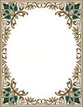 Ornate Floral Corners Border Design Rug