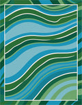 Abstract Wavy Stripe Design Rug