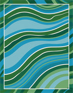 Abstract Wavy Stripe Design Rug