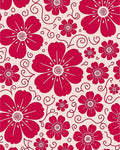 Crimson Floral Pattern with Swirls Rug