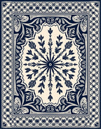 Ornate Floral Scrollwork Medallion Rug