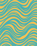 Bold Teal Yellow Flowing Waves Rug