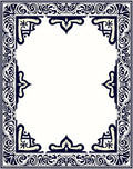 Traditional Blue Ivory Scroll Pattern Rug