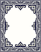 Traditional Blue Ivory Scroll Pattern Rug