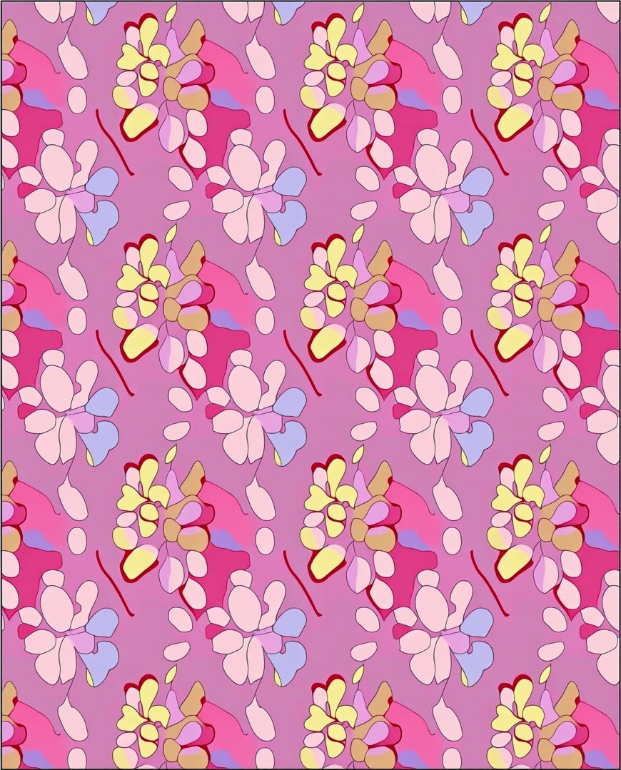Playful Floral Abstract Design Rug