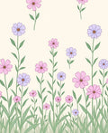 Pastel Floral Garden Pattern Rug