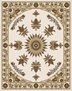 Vintage Floral Sunburst Mandala Design Rug