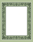 Ornate Floral Vine Border Design Rug