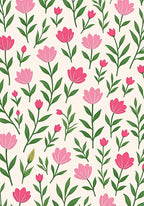 Pink And Green Flower Pattern Rug