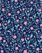 Charming Pink Floral Vine Pattern Rug