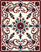Ornate Floral Lattice Design Rug