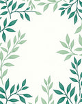 Fresh Leaf Pattern Border Design Rug