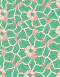 Floral Lattice Pink Green Pattern Rug