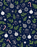 Christmas Baubles Greenery Starry Gifts Rug