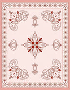 Elegant Floral Swirls Patterned Rug