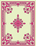 Pink Floral Border Medallion Design Rug