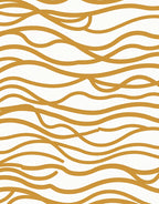Golden Wavy Abstract Lines Rug