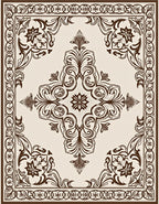 Ornate Floral And Scrollwork Pattern Rug
