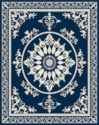Vintage Floral Medallion Mandala Pattern Rug