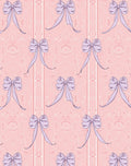 Pink Lavender Bow Motif Rug